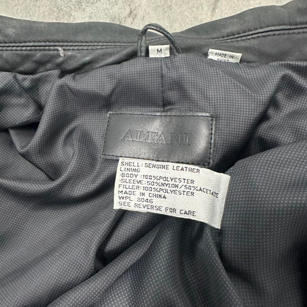 Alfani Genuine Leather Zip Car Coat Jacket Black Men's M - Picture 7 of 8